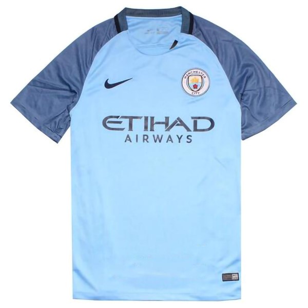 Camiseta Manchester City Primera equipación Retro 2016 2017 Azul